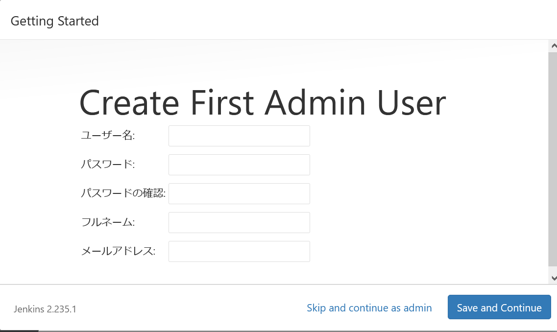 Create First Admin User